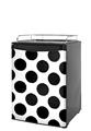 Kegerator Skin - Kearas Polka Dots White And Black (fits medium sized dorm fridge and kegerators)