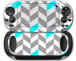 Chevrons Gray And Aqua - Decal Style Skin fits Sony PS Vita