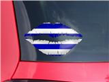 Lips Decal 9x5.5 Kearas Psycho Stripes Blue and White