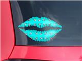 Lips Decal 9x5.5 Paper Planes Neon Teal