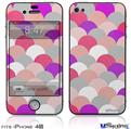 iPhone 4S Decal Style Vinyl Skin - Brushed Circles Pink