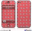 iPhone 4S Decal Style Vinyl Skin - Paper Planes Coral