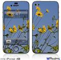 iPhone 4S Decal Style Vinyl Skin - Yellow Daisys