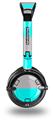 Psycho Stripes Neon Teal and Gray Decal Style Skin fits Skullcandy Lowrider Headphones (HEADPHONES  SOLD SEPARATELY)