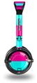 Psycho Stripes Neon Teal and Hot Pink Decal Style Skin fits Skullcandy Lowrider Headphones (HEADPHONES  SOLD SEPARATELY)