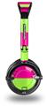 Psycho Stripes Neon Green and Hot Pink Decal Style Skin fits Skullcandy Lowrider Headphones (HEADPHONES  SOLD SEPARATELY)