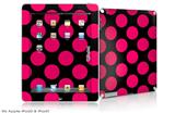 iPad Skin - Kearas Polka Dots Pink On Black (fits iPad2 and iPad3)
