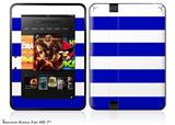 Psycho Stripes Blue and White Decal Style Skin fits 2012 Amazon Kindle Fire HD 7 inch