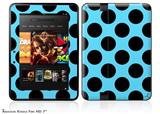 Kearas Polka Dots Black And Blue Decal Style Skin fits 2012 Amazon Kindle Fire HD 7 inch