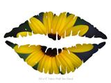 Yellow Daisy - Kissing Lips Fabric Wall Skin Decal measures 24x15 inches