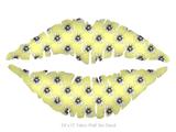 Kearas Daisies Yellow - Kissing Lips Fabric Wall Skin Decal measures 24x15 inches