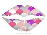 Brushed Circles Pink - Kissing Lips Fabric Wall Skin Decal measures 24x15 inches