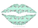 Paper Planes Mint - Kissing Lips Fabric Wall Skin Decal measures 24x15 inches
