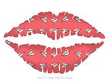 Paper Planes Coral - Kissing Lips Fabric Wall Skin Decal measures 24x15 inches