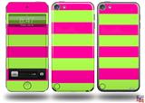 Psycho Stripes Neon Green and Hot Pink Decal Style Vinyl Skin - fits Apple iPod Touch 5G (IPOD NOT INCLUDED)