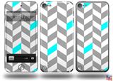 Chevrons Gray And Aqua Decal Style Vinyl Skin - fits Apple iPod Touch 5G (IPOD NOT INCLUDED)