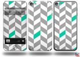 Chevrons Gray And Turquoise Decal Style Vinyl Skin - fits Apple iPod Touch 5G (IPOD NOT INCLUDED)
