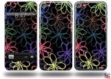 Kearas Flowers on Black Decal Style Vinyl Skin - fits Apple iPod Touch 5G (IPOD NOT INCLUDED)