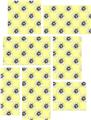 Kearas Daisies Yellow - 7 Piece Fabric Peel and Stick Wall Skin Art (50x38 inches)