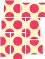 Kearas Polka Dots Pink On Cream - 7 Piece Fabric Peel and Stick Wall Skin Art (50x38 inches)
