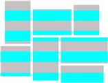 Psycho Stripes Neon Teal and Gray - 7 Piece Fabric Peel and Stick Wall Skin Art (50x38 inches)