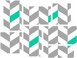Chevrons Gray And Turquoise - 7 Piece Fabric Peel and Stick Wall Skin Art (50x38 inches)