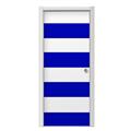 Psycho Stripes Blue and White Door Skin (fits doors up to 34x84 inches)