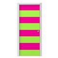 Psycho Stripes Neon Green and Hot Pink Door Skin (fits doors up to 34x84 inches)