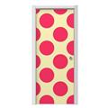 Kearas Polka Dots Pink On Cream Door Skin (fits doors up to 34x84 inches)