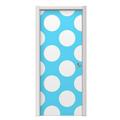 Kearas Polka Dots White And Blue Door Skin (fits doors up to 34x84 inches)