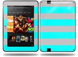 Psycho Stripes Neon Teal and Gray Decal Style Skin fits Amazon Kindle Fire HD 8.9 inch