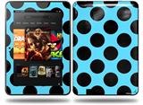 Kearas Polka Dots Black And Blue Decal Style Skin fits Amazon Kindle Fire HD 8.9 inch