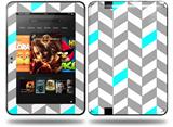 Chevrons Gray And Aqua Decal Style Skin fits Amazon Kindle Fire HD 8.9 inch