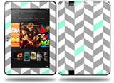 Chevrons Gray And Seafoam Decal Style Skin fits Amazon Kindle Fire HD 8.9 inch