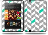 Chevrons Gray And Turquoise Decal Style Skin fits Amazon Kindle Fire HD 8.9 inch