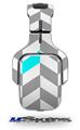 Chevrons Gray And Aqua Decal Style Skin (fits Tritton AX Pro Gaming Headphones - HEADPHONES NOT INCLUDED) 