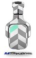 Chevrons Gray And Seafoam Decal Style Skin (fits Tritton AX Pro Gaming Headphones - HEADPHONES NOT INCLUDED) 