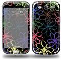 Kearas Flowers on Black - Decal Style Skin (fits Samsung Galaxy S III S3)