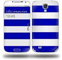 Psycho Stripes Blue and White - Decal Style Skin (fits Samsung Galaxy S IV S4)