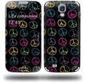 Kearas Peace Signs Black - Decal Style Skin (fits Samsung Galaxy S IV S4)